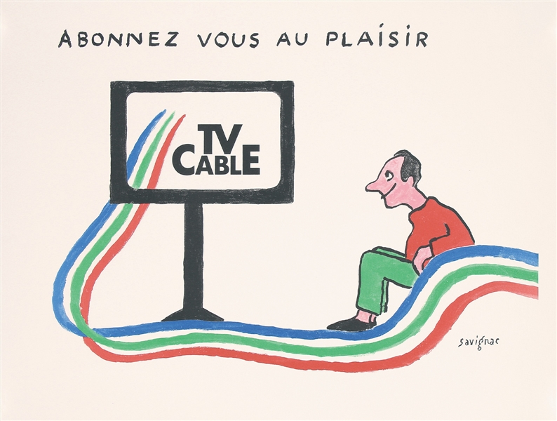 TV Cable - Abonnez vous au plaisir (2 Posters) by Raymond Savignac. 1994