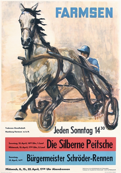 Farmsen (2 Horse Racing Posters) by Unknown artist. ca. 1951