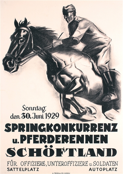 Springkonkurenz u. Pferderennen Schöftland by Anonymous - Switzerland. 1929