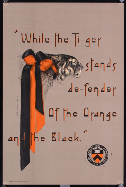 While the Tiger Stands (Princeton Tiger) by Abigail Kellog Hazard. 1909