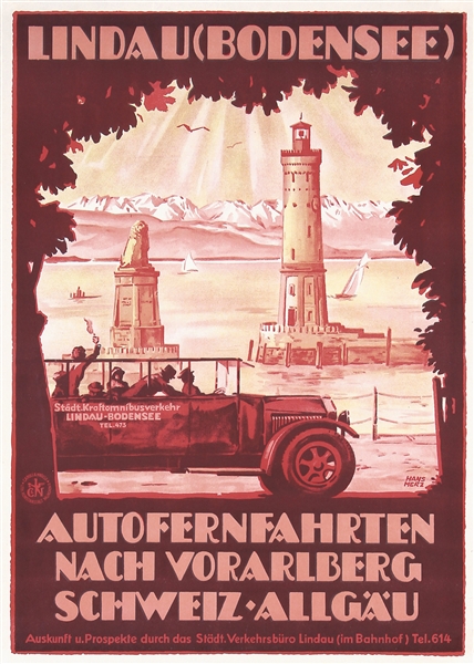 Lindau - Autofernfahrten by Hans Merz. ca. 1928