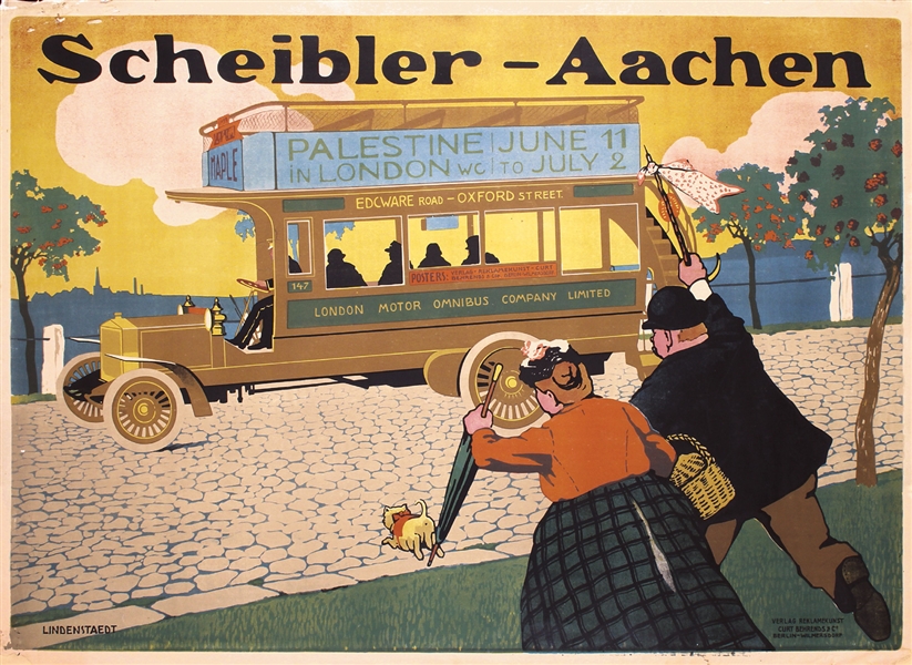 Scheibler-Aachen - London Motor Omnibus by Lindenstaedt. ca. 1912