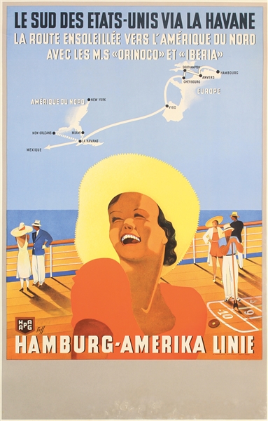 HAPAG - Le Sud des Etats-Unis via la Havane by Albert Fuss. 1937