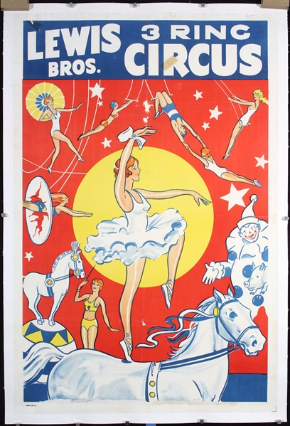 Lewis Bros. 3 Ring Circus by Anonymous. ca. 1948