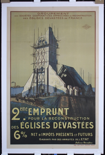 Emprunt - Eglises Devastees by Delarue-Nouvellière. ca. 1922