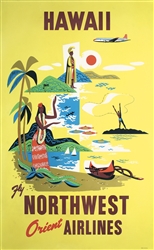 Northwest Orient Airlines - Hawaii by Anonymous. ca. 1956