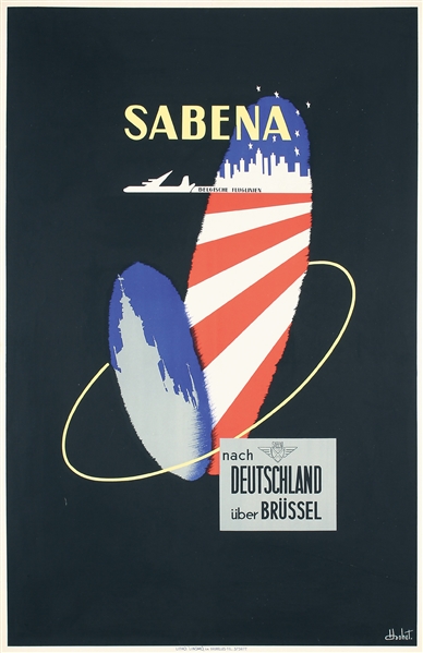 Sabena - nach Deutschland über Brüssel by Dohet. ca. 1954