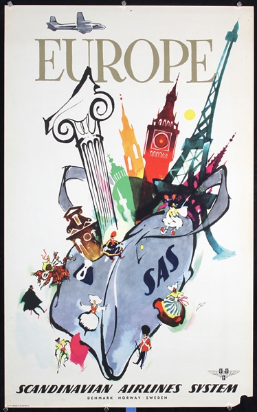 SAS - Europe by Otto Nielsen. ca. 1959
