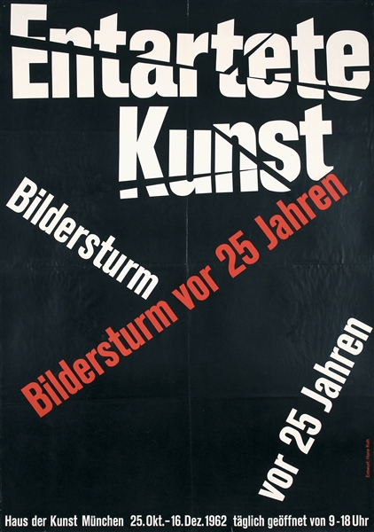 Entartete Kunst / Degenerate Art poster by Hans Kuh, 1962