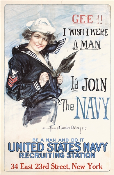 Gee! I wish I were a man - I´d join the Navy by Howard Chandler  Christy. 1918