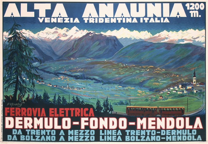 Alta Anaunia - Ferrovia Elettrica by Karl Pferschy. ca. 1928