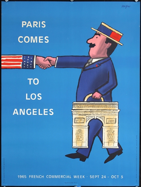 Paris comes to Los Angeles by Savignac. 1965