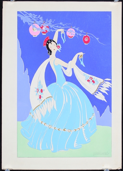 no text - Dancing Lady (2 Pochoir Plates) by Gherri-Moro, ca. 1930