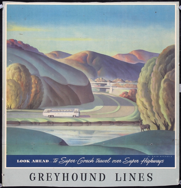 Greyhound Lines (Calendar Top) by Dale Nichols, 1943