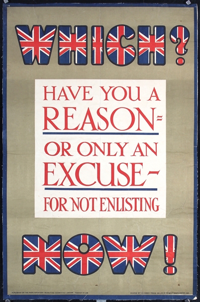 Which? Have you a reason for not enlisting? by Anonymous - Great Britain, ca. 1915