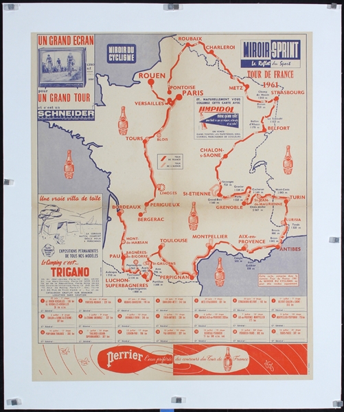 Tour de France (Map Poster) by Anonymous, 1961