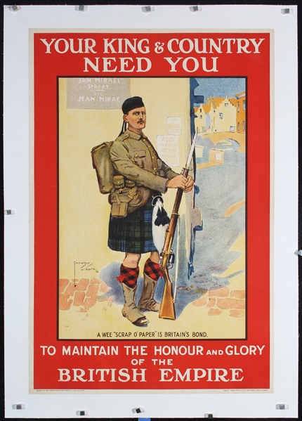 Your King & Country Need You by Lawson Wood, 1914