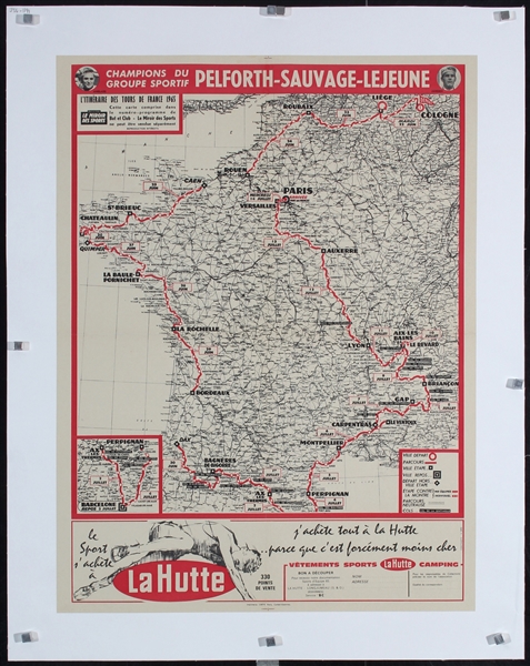 Tour de France (Map Poster) by Anonymous, 1965