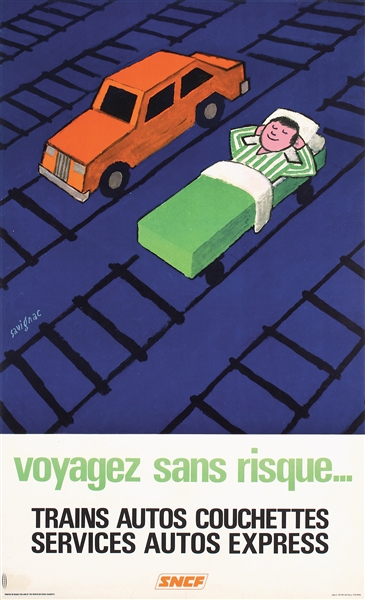 Voyagez sans risque - SNCF by Raymond Savignac, 1971