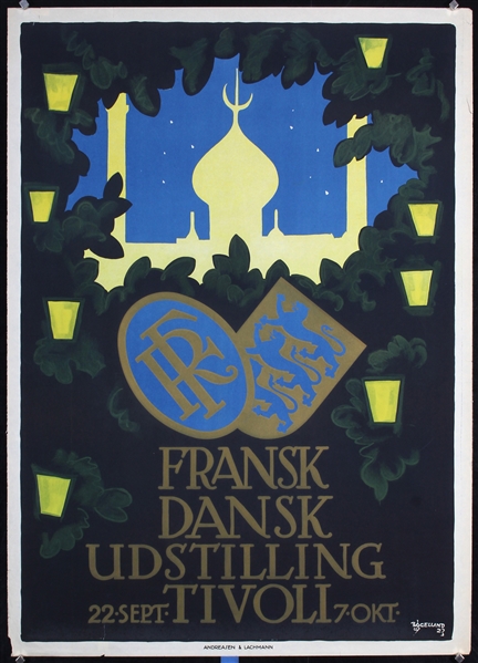 Fransk Dansk Udstilling Tivoli by Thor Bögelund, 1923
