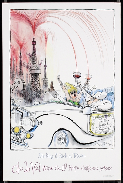 Clos du Val Wine Co. Napa California (10 Posters) by Ronald Searle, 1981 - 1985