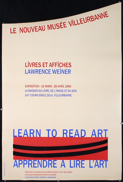 Livres et Affiches - Learn to read art by Lawrence Charles Weiner, 1990