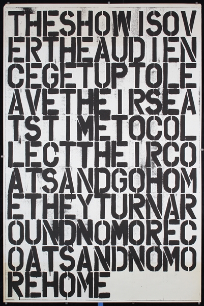 The Show Is Over The Audience Get Up To Leave by Christopher Wool, 1993
