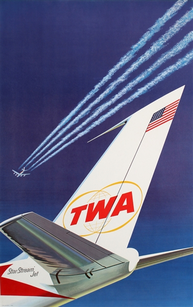 TWA Star Stream Jet poster, ca. 1962