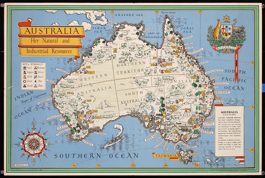 Australia - Her Natural and Industrial Resources by Leslie MacDonald Gill, 1942