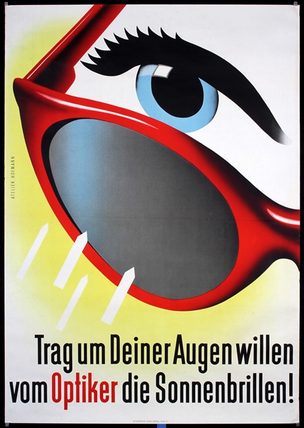 Trag um Deiner Augen willen vom Optiker die Sonnenbrillen by Hofmann Studio, ca. 1954