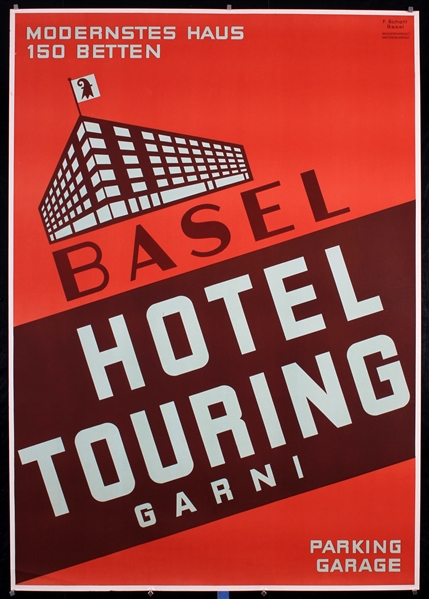 Basel - Hotel Touring by Ferdinand Schott, ca. 1930