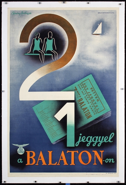 Balaton (2 for 1 Ticket) by Bereny Bortnyik, ca. 1930