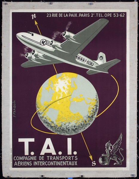 TAI (Airlines) by P. Praquin, ca. 1950