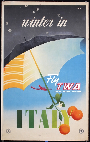Winter in Italy - TWA by Alfredo Lalia, 1951