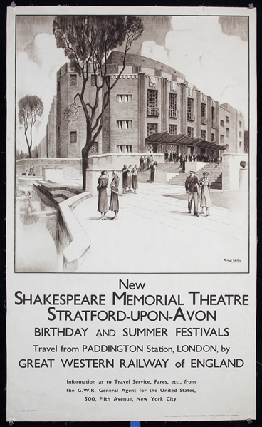 New Shakespeare Memorial Theatre - Stratford-upon-Avon by Michael Reilly, ca. 1935