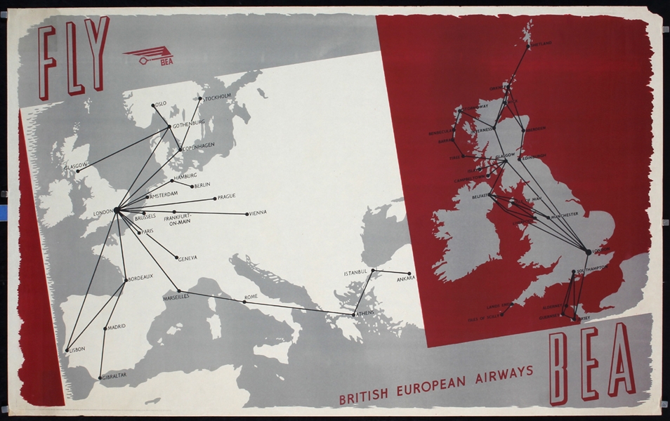 British European Airways (Map) by Anonymous, ca. 1947