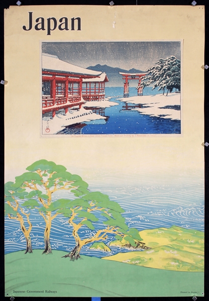 Japan (Miyajima Shrine in Snow) by Kawase Hasui, ca. 1920