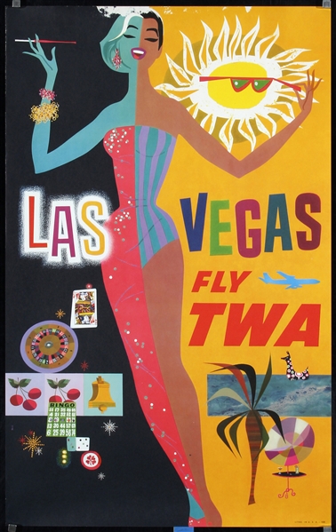 TWA - Las Vegas by David Klein, ca. 1958