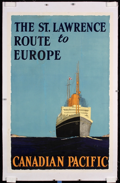 Canadian Pacific - The St. Lawrence Route to Europe by Norman Wilkinson, ca. 1930