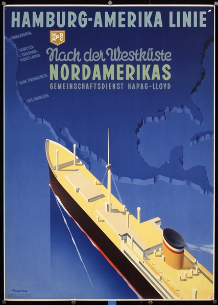 HAPAG - Westküste Nordamerikas by Ottomar Anton, ca. 1935