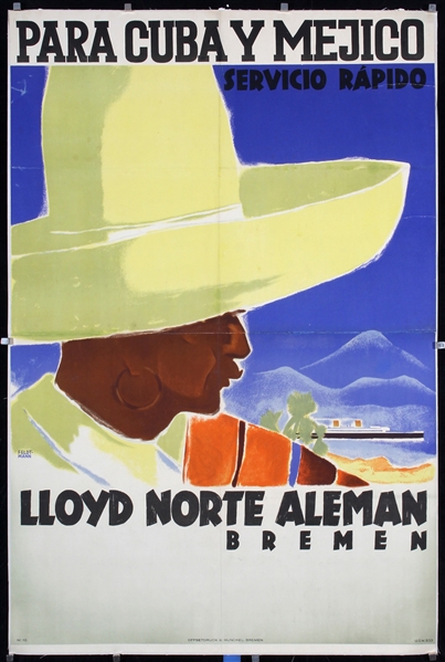Lloyd Norte Aleman - Cuba y Mejico (NDL) by Hugo Feldtmann, 1938