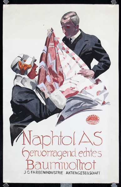 Naphtol AS (Original Maquette + Postcard) by Ludwig Hohlwein, ca. 1925