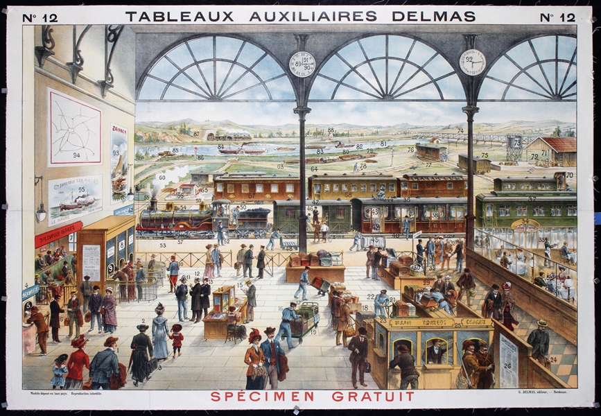 Tableaux Auxiliaires Delmas No. 12 (Train Station) by Anonymous, ca. 1895