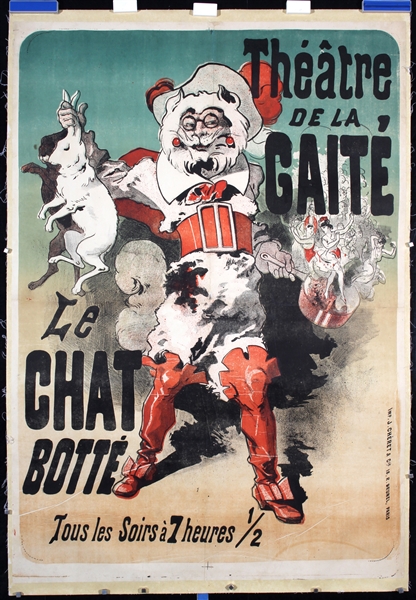 Theatre de la Gaité - Le Chat Botté by Jules Cheret, 1878