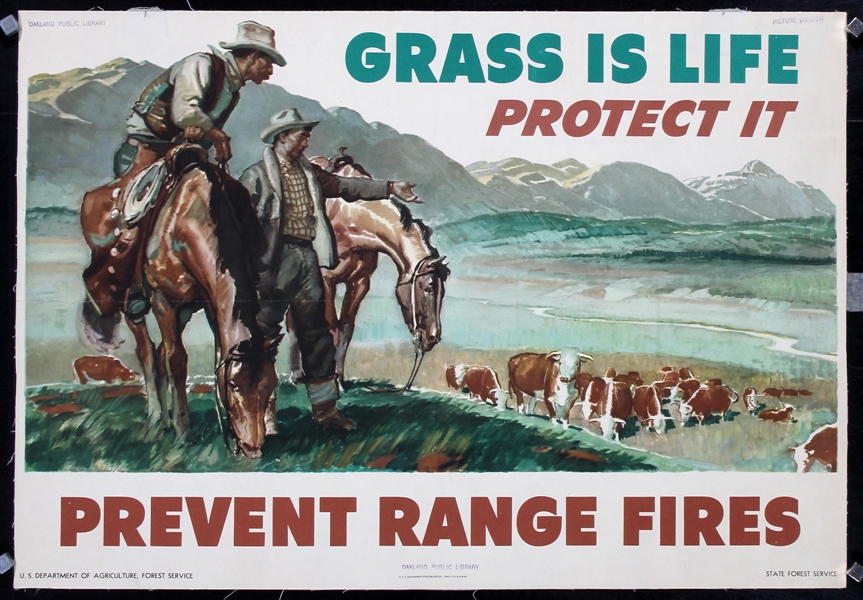 Grass is Life - Prevent Range Fires by Anonymous, 1945