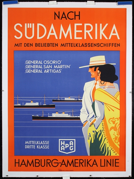 HAPAG - nach Südamerika by Anonymous - Germany, ca. 1930