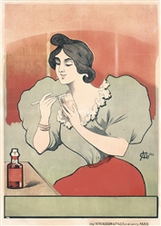 no text (Woman with brush and glass) by Gustave Marie. ca. 1897