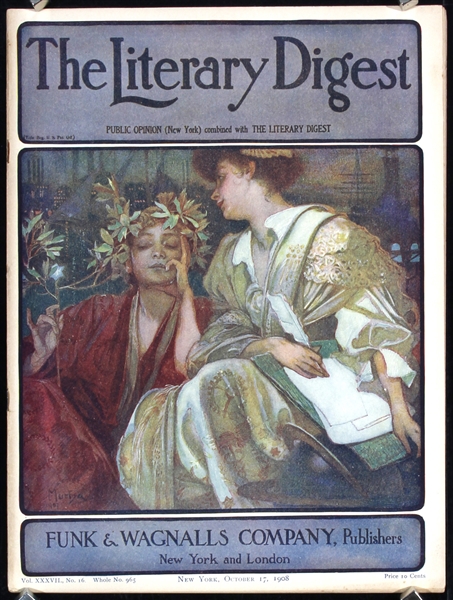 The Literary Digest - October 17, 1908 (2 Issues) by Alphonse Maria  Mucha. 1908