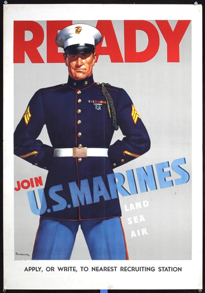 Ready - Join U.S. Marines by Haddon Sundblom. 1942