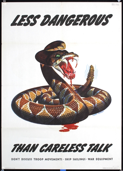 Less Dangerous than Careless Talk by Albert Dorne. 1944